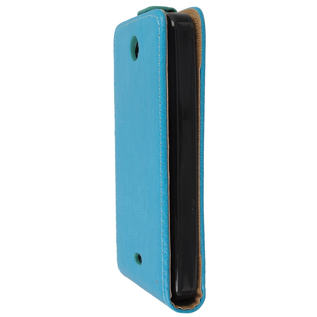 Pokrowiec z klapk na magnes Prestige Slim Flexi  niebieski Microsoft Lumia 430 Dual SIM / 7