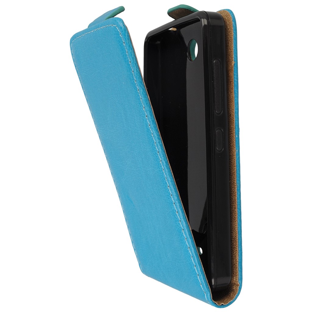 Pokrowiec z klapk na magnes Prestige Slim Flexi  niebieski Microsoft Lumia 430 Dual SIM / 8