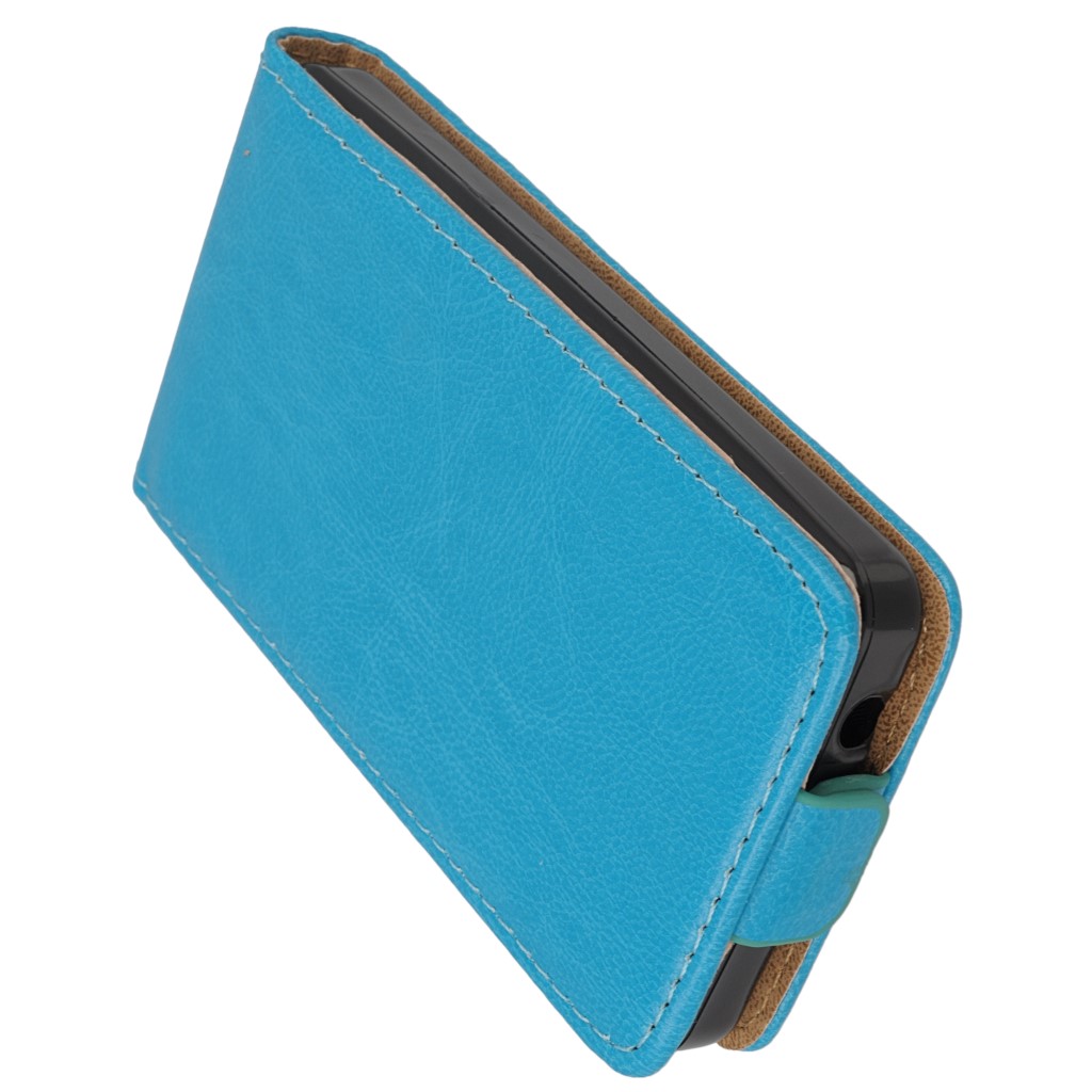 Pokrowiec z klapk na magnes Prestige Slim Flexi  niebieski Microsoft Lumia 430 Dual SIM / 5