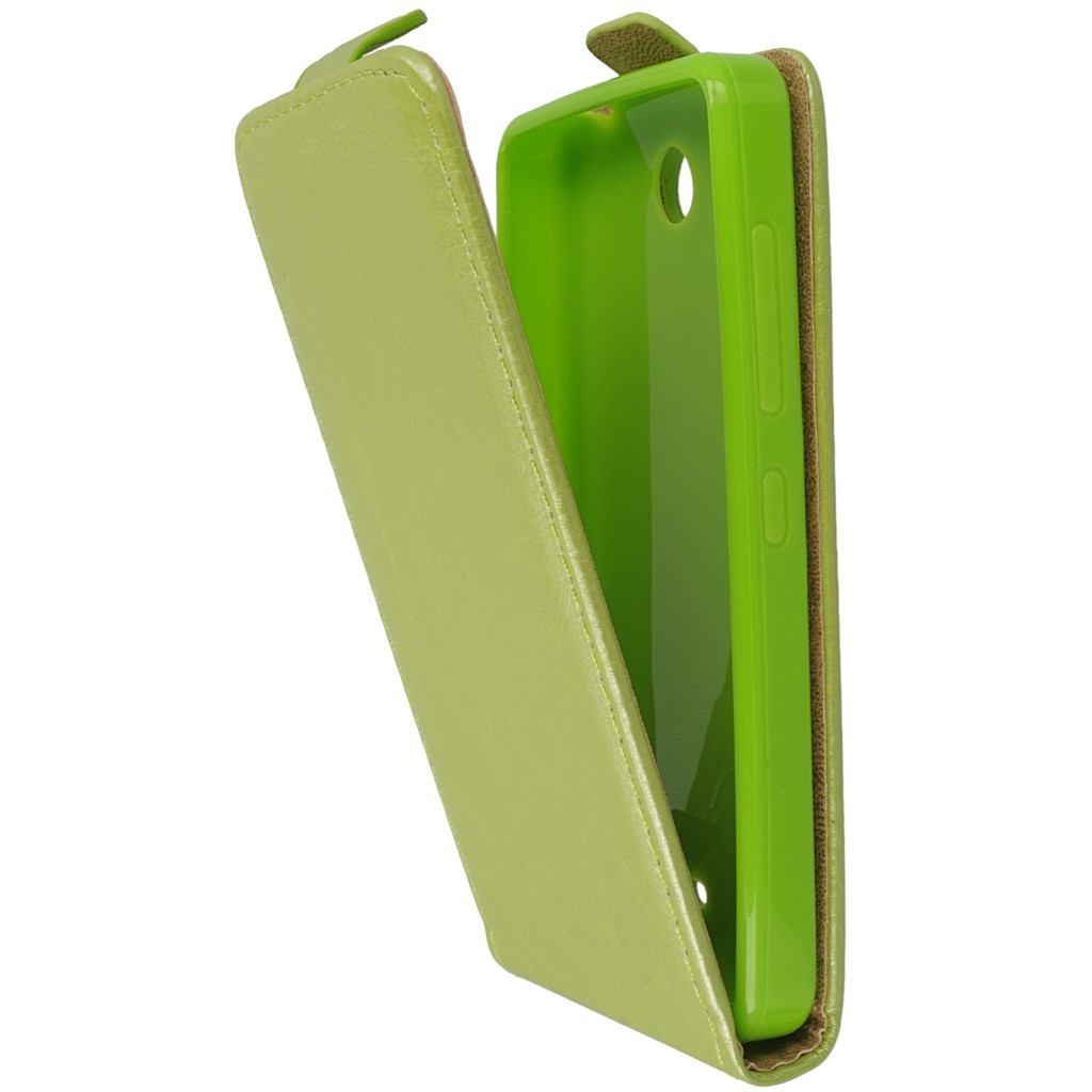 Pokrowiec z klapk na magnes Prestige Slim Flexi zielony Microsoft Lumia 430 Dual SIM / 8
