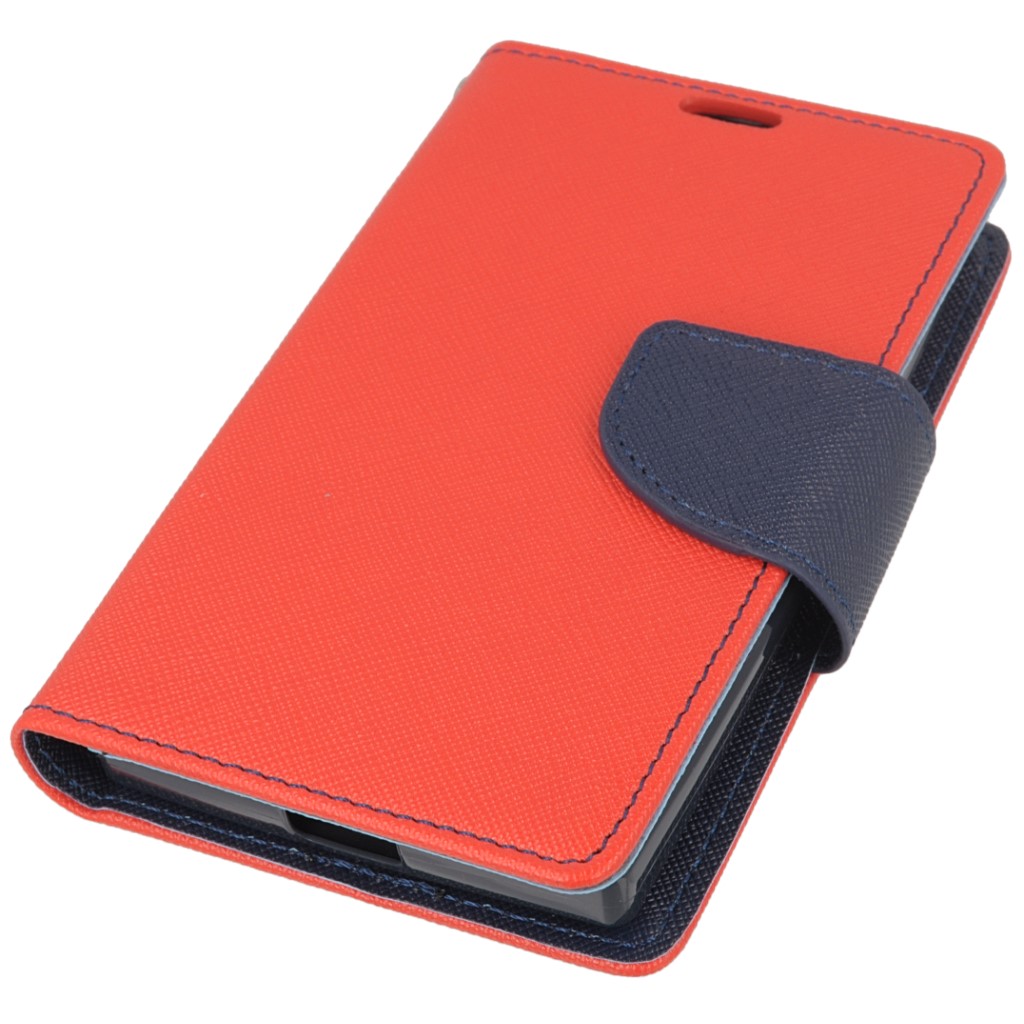 Pokrowiec etui z klapk na magnes Fancy Case czerwono-granatowe Microsoft Lumia 435 Dual SIM / 2