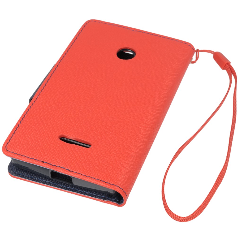 Pokrowiec etui z klapk na magnes Fancy Case czerwono-granatowe Microsoft Lumia 435 Dual SIM / 3