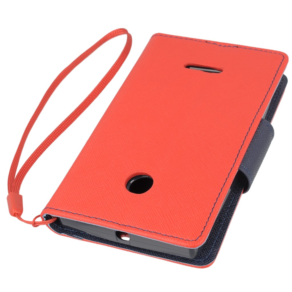 Pokrowiec etui z klapk na magnes Fancy Case czerwono-granatowe Microsoft Lumia 435 Dual SIM / 4
