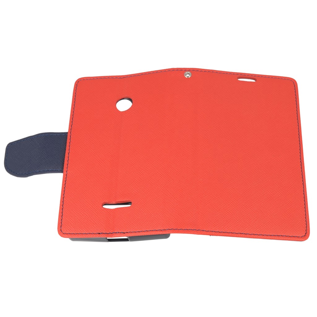 Pokrowiec etui z klapk na magnes Fancy Case czerwono-granatowe Microsoft Lumia 435 Dual SIM / 8