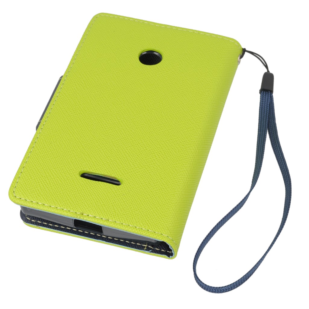 Pokrowiec etui z klapk na magnes Fancy Case limonkowo-granatowe Microsoft Lumia 640 XL Dual SIM / 4