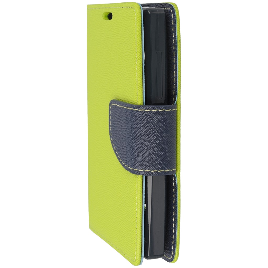 Pokrowiec etui z klapk na magnes Fancy Case limonkowo-granatowe Microsoft Lumia 640 XL Dual SIM / 7