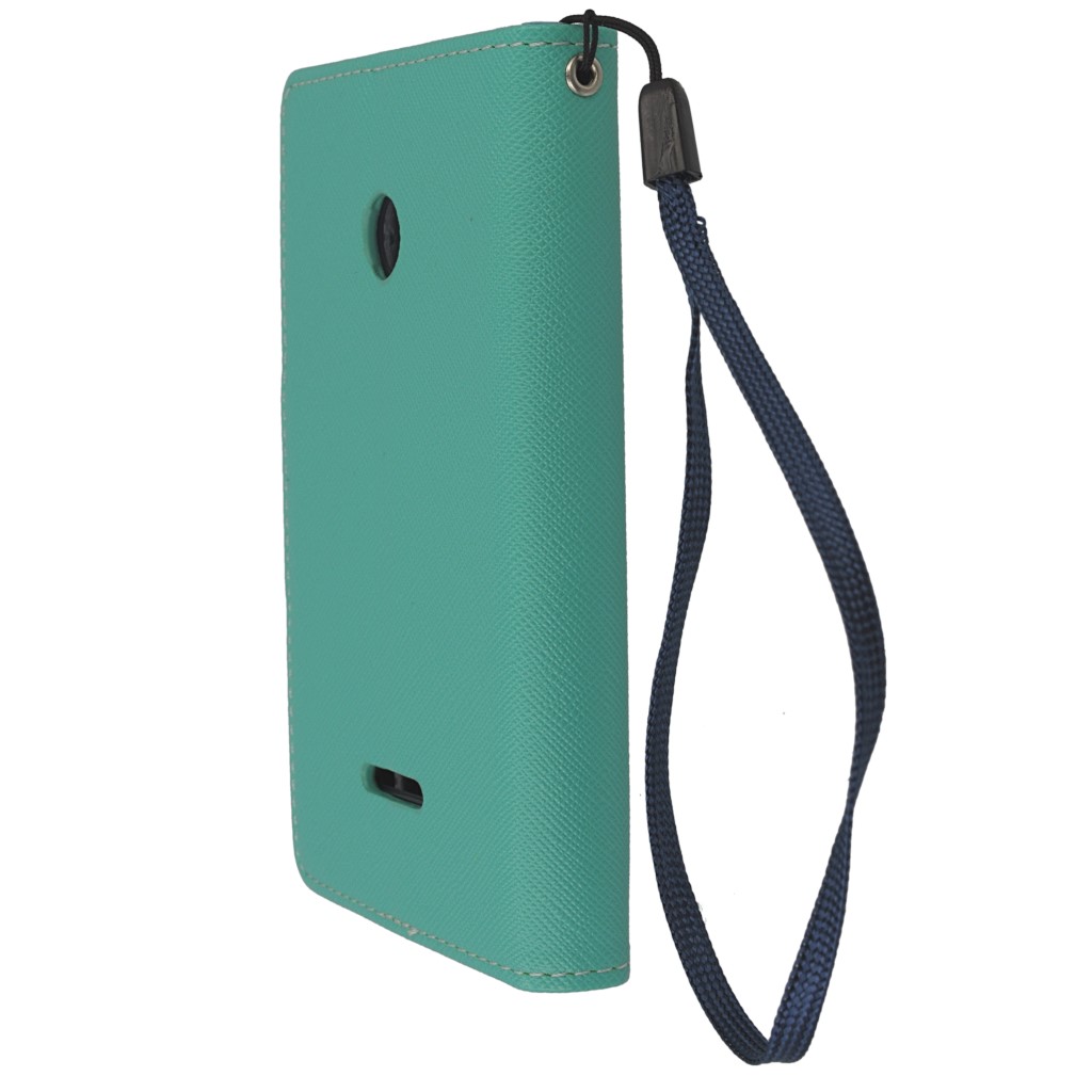 Pokrowiec etui z klapk na magnes Fancy Case mitowo-granatowe Microsoft Lumia 435 Dual SIM / 4