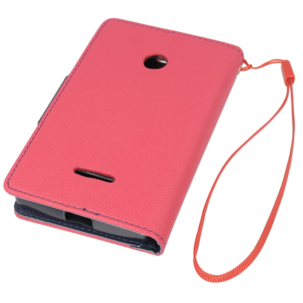 Pokrowiec etui z klapk na magnes Fancy Case rowo-granatowe Microsoft Lumia 435 Dual SIM / 3