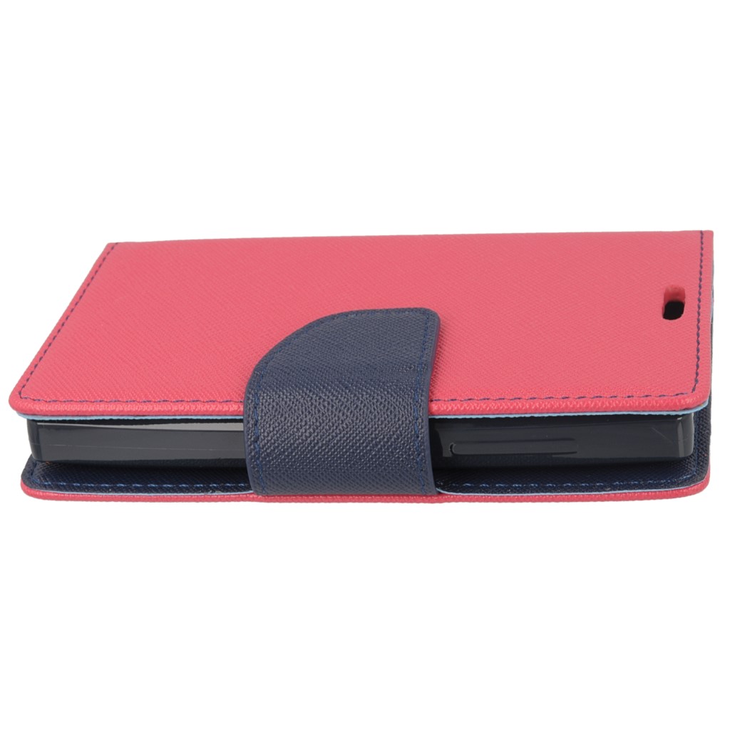 Pokrowiec etui z klapk na magnes Fancy Case rowo-granatowe Microsoft Lumia 435 Dual SIM / 7