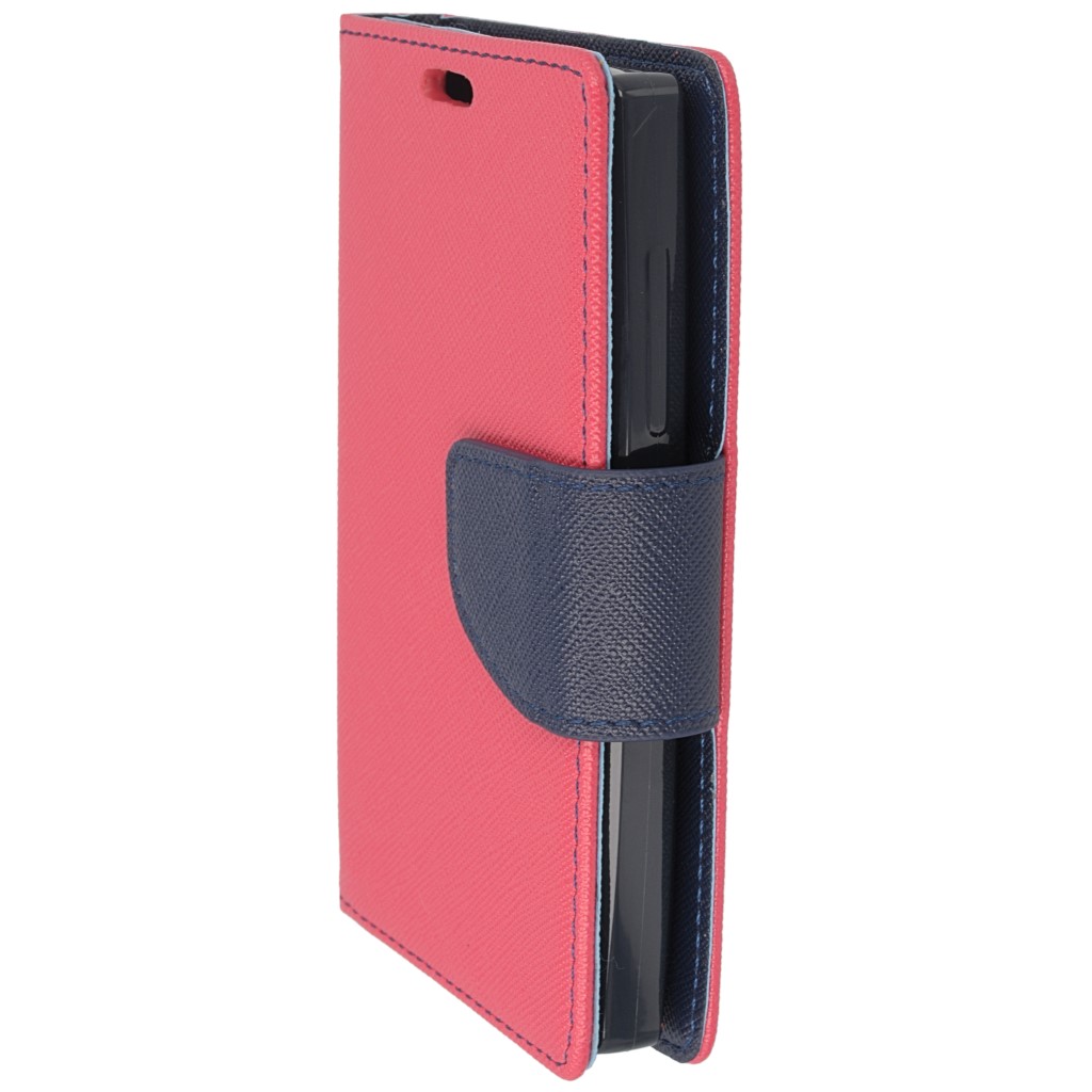 Pokrowiec etui z klapk na magnes Fancy Case rowo-granatowe Microsoft Lumia 435 Dual SIM / 8
