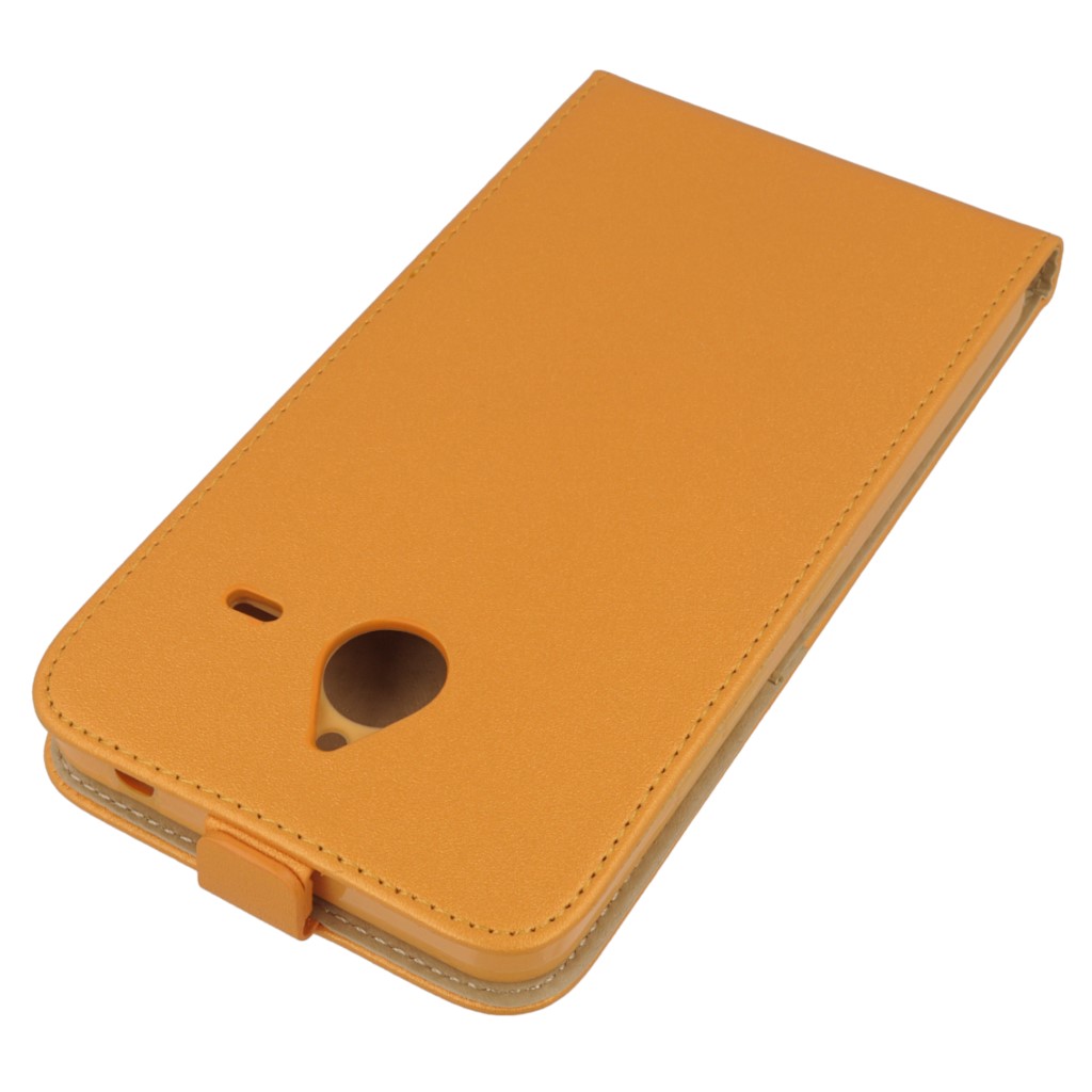 Pokrowiec z klapk na magnes Prestige Slim Flexi pomaraczowy Microsoft Lumia 640 XL Dual SIM / 4