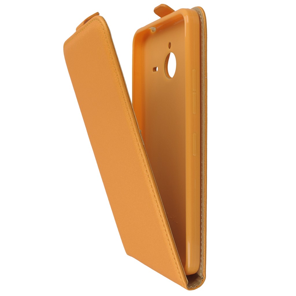 Pokrowiec z klapk na magnes Prestige Slim Flexi pomaraczowy Microsoft Lumia 640 XL Dual SIM / 6