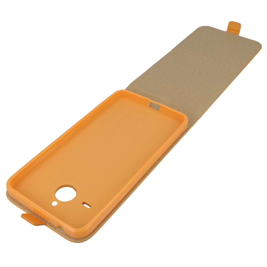 Pokrowiec z klapk na magnes Prestige Slim Flexi pomaraczowy Microsoft Lumia 640 XL Dual SIM / 10