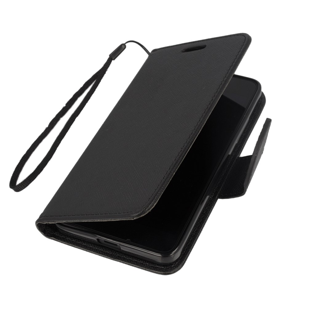 Pokrowiec etui z klapk na magnes Fancy Case czarne Microsoft Lumia 640 Dual SIM