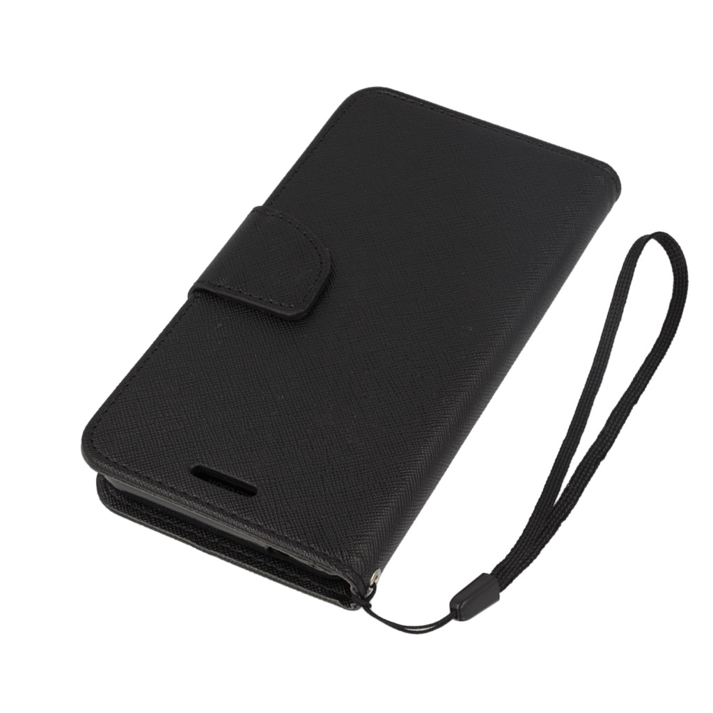 Pokrowiec etui z klapk na magnes Fancy Case czarne Microsoft Lumia 640 Dual SIM / 3