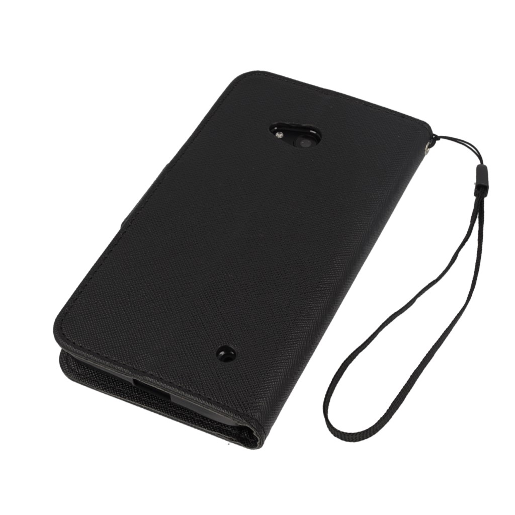 Pokrowiec etui z klapk na magnes Fancy Case czarne Microsoft Lumia 640 Dual SIM / 4
