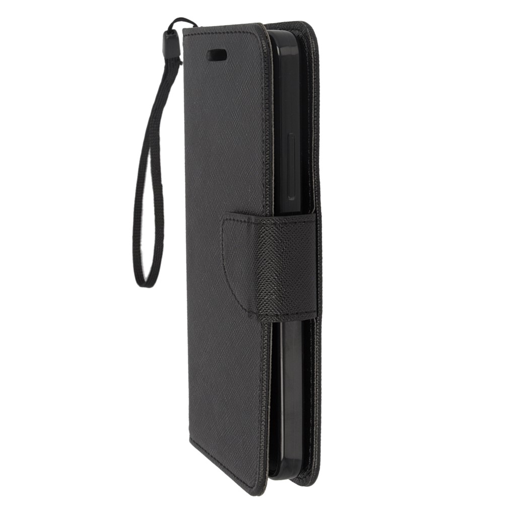 Pokrowiec etui z klapk na magnes Fancy Case czarne Microsoft Lumia 640 Dual SIM / 7