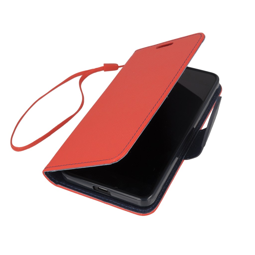 Pokrowiec etui z klapk na magnes Fancy Case czerwono-granatowe Microsoft Lumia 640 Dual SIM
