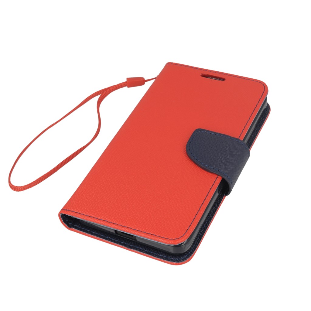 Pokrowiec etui z klapk na magnes Fancy Case czerwono-granatowe Microsoft Lumia 640 Dual SIM / 2