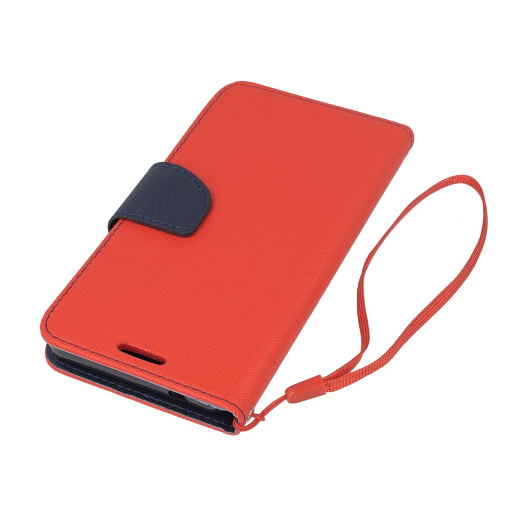 Pokrowiec etui z klapk na magnes Fancy Case czerwono-granatowe Microsoft Lumia 640 Dual SIM / 3