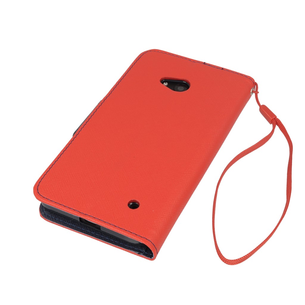 Pokrowiec etui z klapk na magnes Fancy Case czerwono-granatowe Microsoft Lumia 640 Dual SIM / 4
