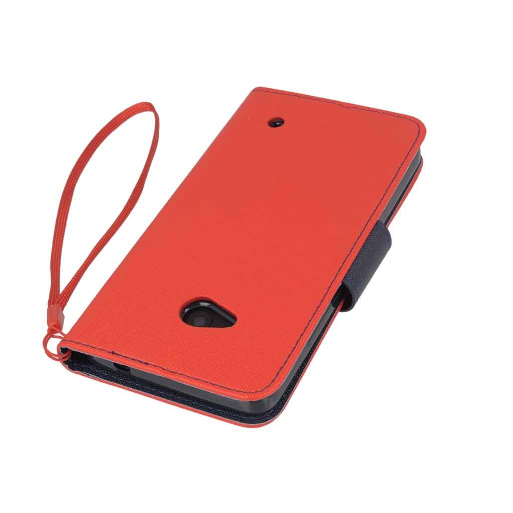 Pokrowiec etui z klapk na magnes Fancy Case czerwono-granatowe Microsoft Lumia 640 Dual SIM / 5