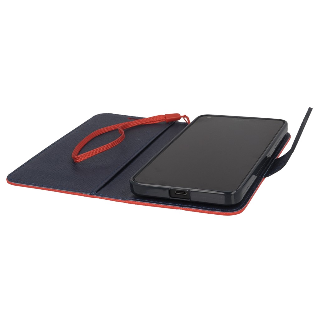 Pokrowiec etui z klapk na magnes Fancy Case czerwono-granatowe Microsoft Lumia 640 Dual SIM / 9