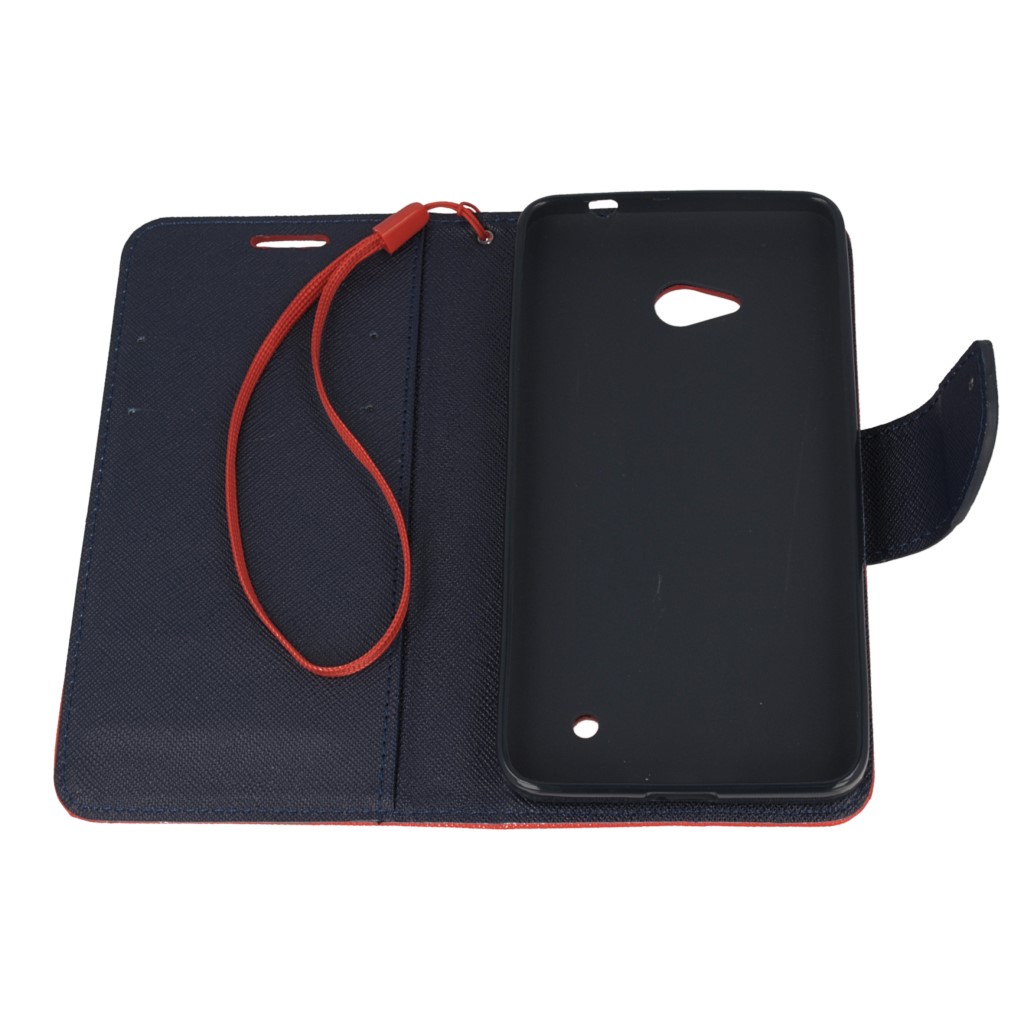 Pokrowiec etui z klapk na magnes Fancy Case czerwono-granatowe Microsoft Lumia 640 Dual SIM / 11