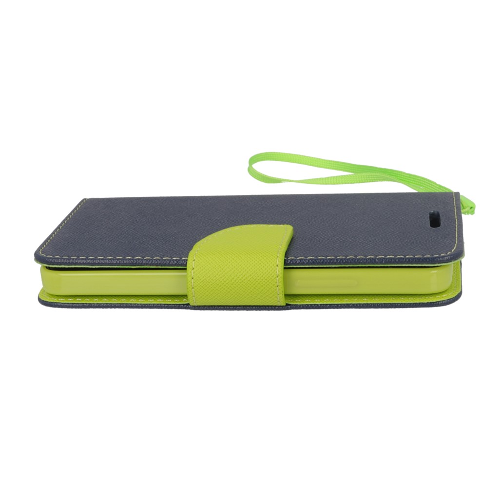 Pokrowiec etui z klapk na magnes Fancy Case granatowo-limonkowe Microsoft Lumia 640 Dual SIM / 6