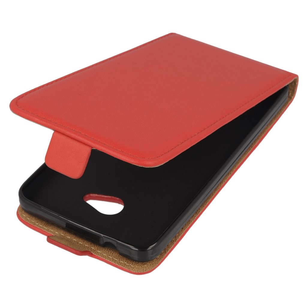 Pokrowiec z klapk na magnes Prestige Slim Flexi czerwony Microsoft Lumia 640 Dual SIM