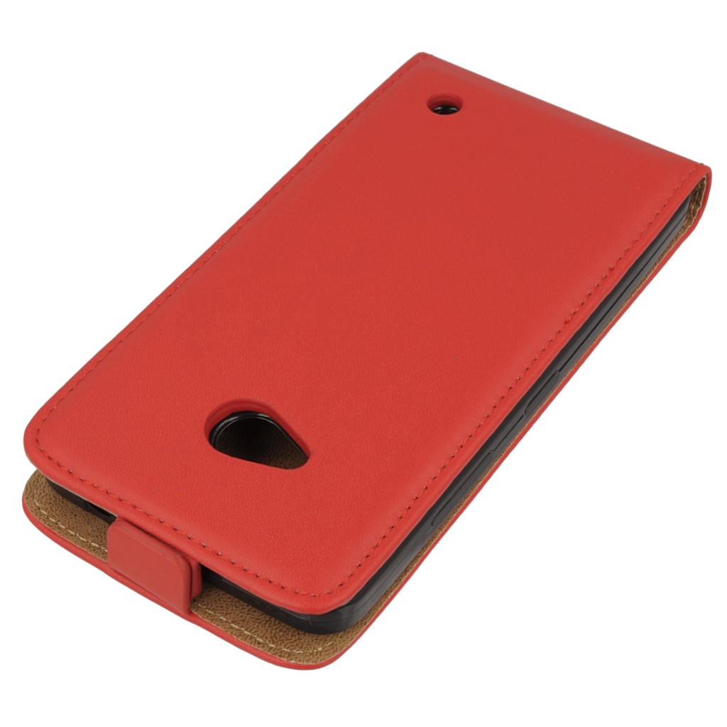 Pokrowiec z klapk na magnes Prestige Slim Flexi czerwony Microsoft Lumia 640 Dual SIM / 3