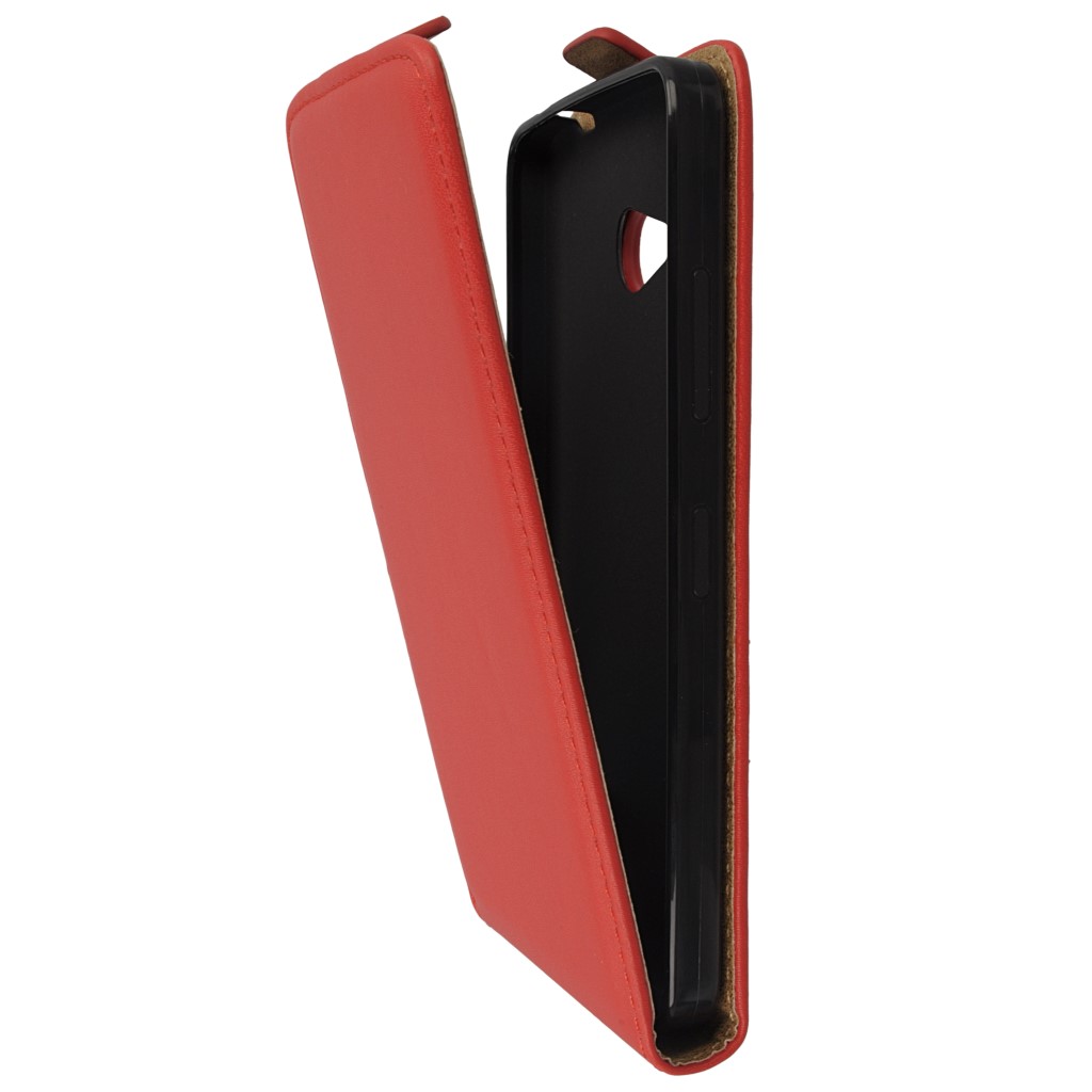 Pokrowiec z klapk na magnes Prestige Slim Flexi czerwony Microsoft Lumia 640 Dual SIM / 7
