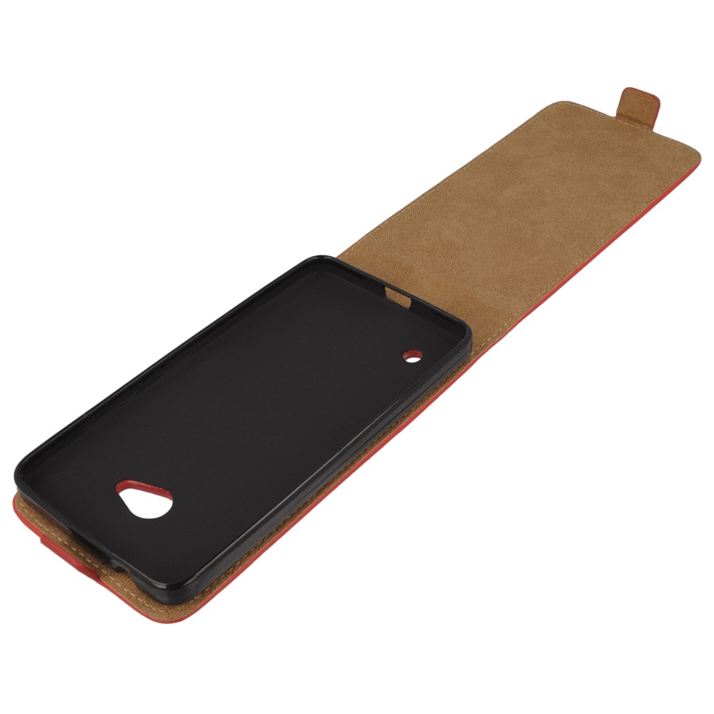 Pokrowiec z klapk na magnes Prestige Slim Flexi czerwony Microsoft Lumia 640 Dual SIM / 9