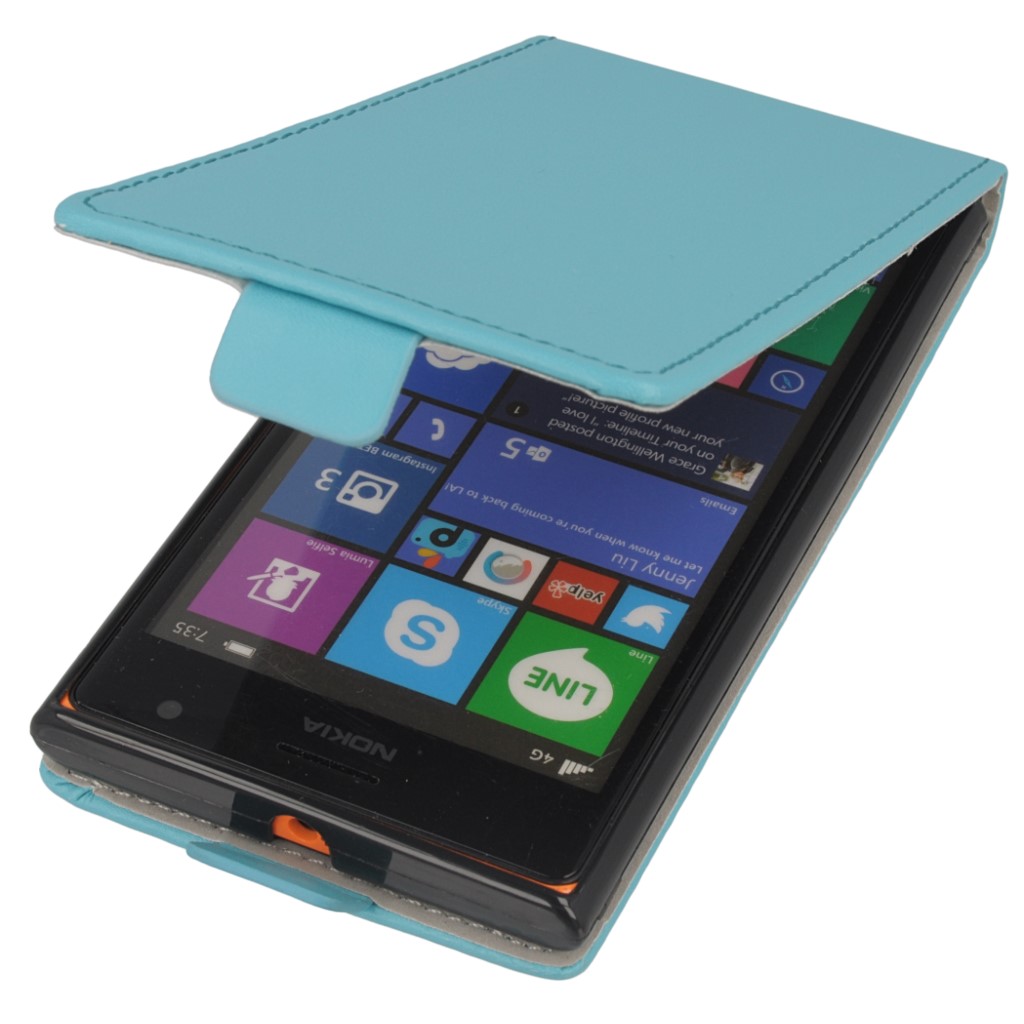 Pokrowiec z klapk na magnes Prestige Slim Flexi jasny niebieski NOKIA Lumia 730