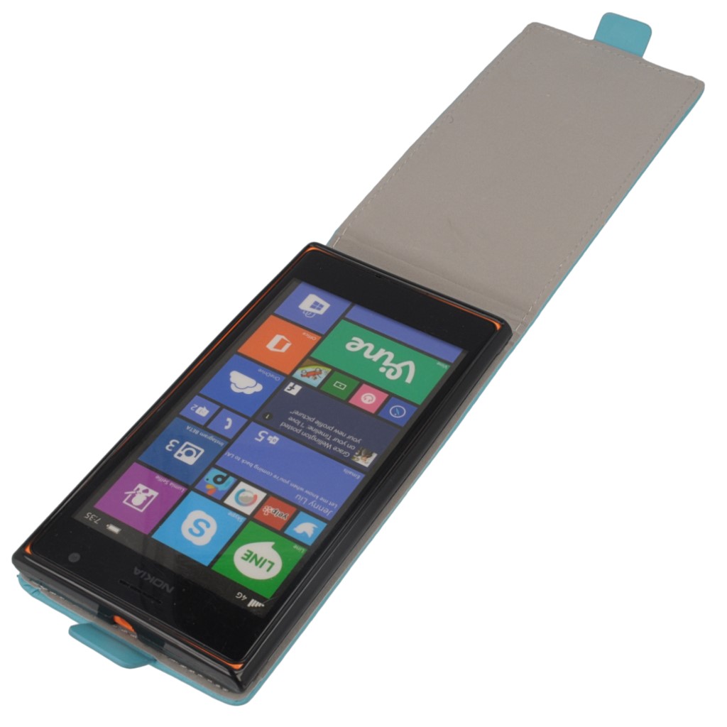 Pokrowiec z klapk na magnes Prestige Slim Flexi jasny niebieski NOKIA Lumia 730 / 10