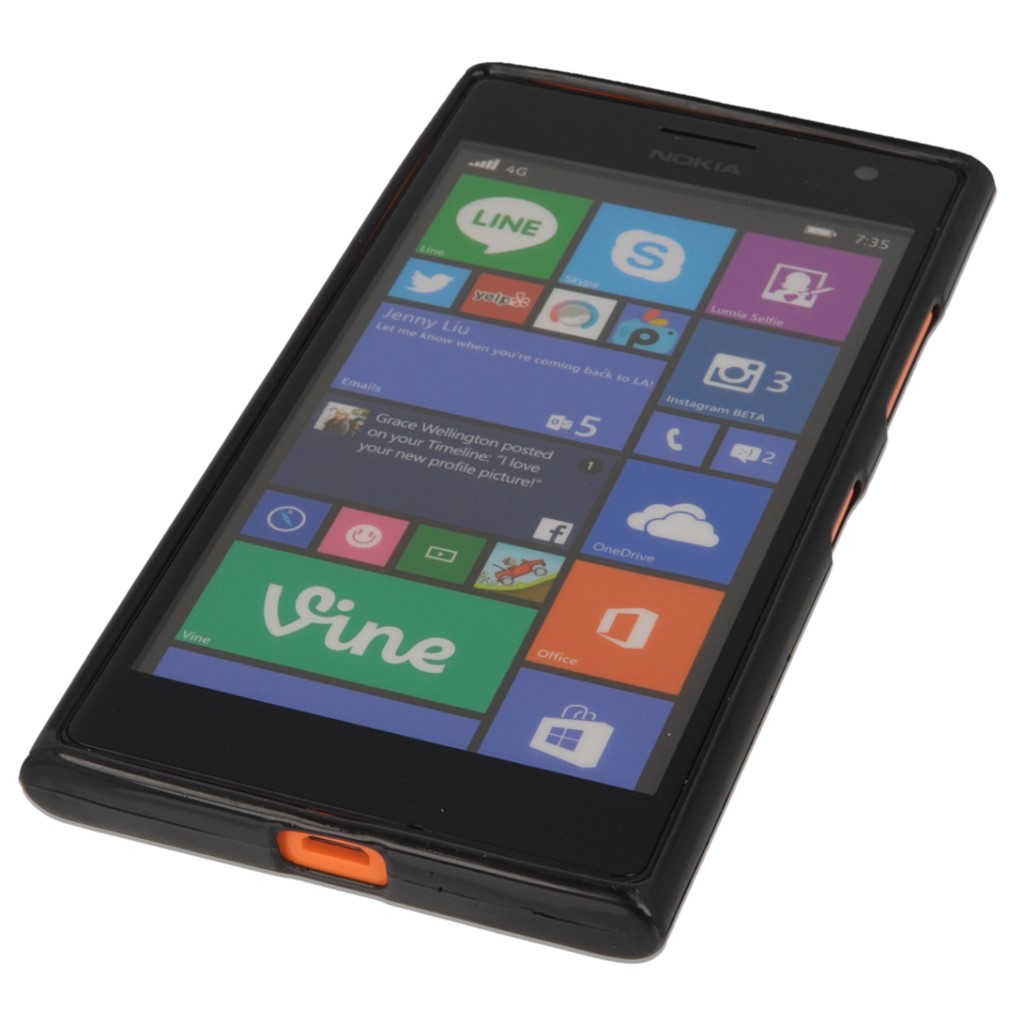 Pokrowiec silikonowe etui BACK CASE czarne NOKIA Lumia 730 / 3