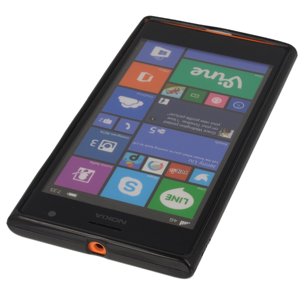Pokrowiec silikonowe etui BACK CASE czarne NOKIA Lumia 730 / 4