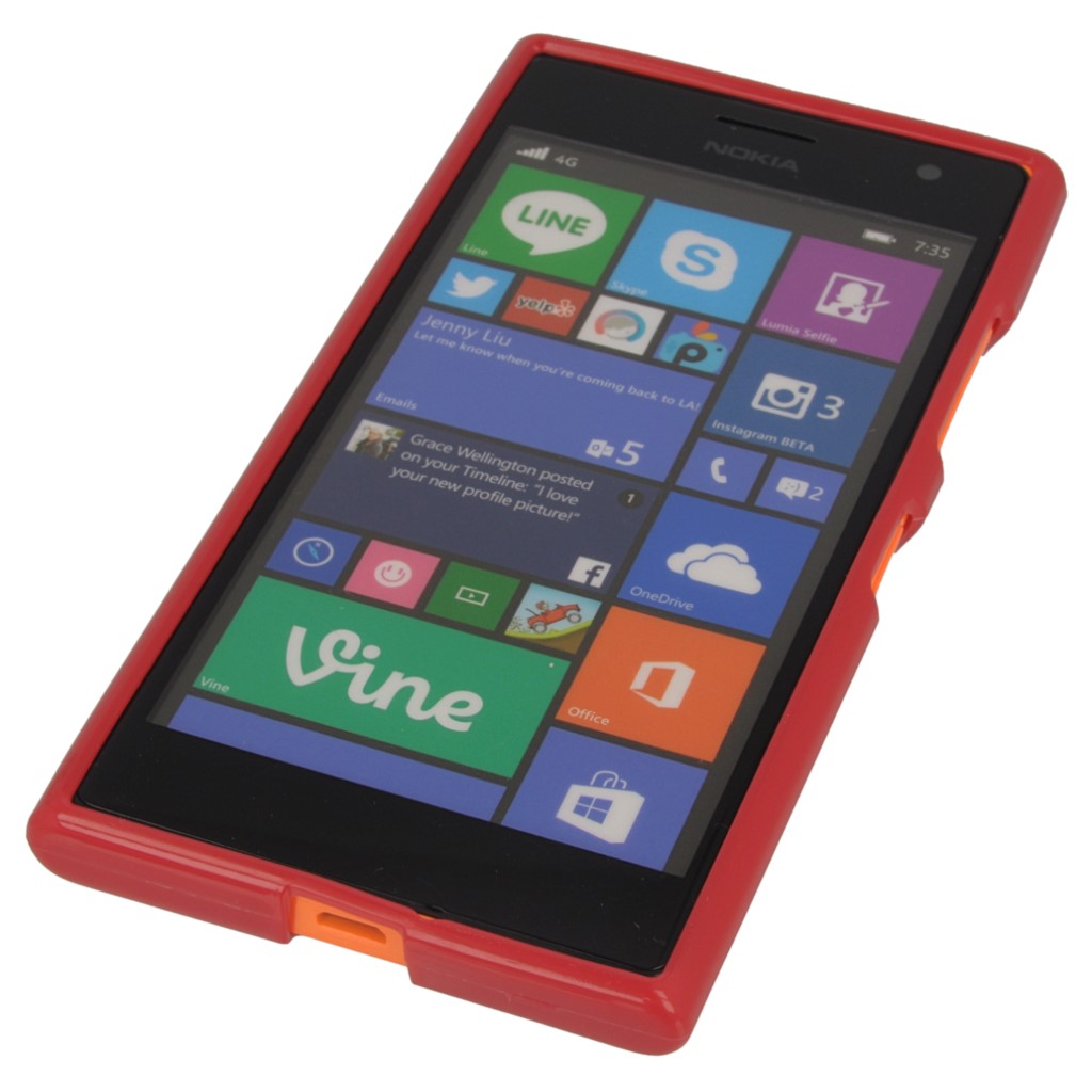 Pokrowiec silikonowe etui BACK CASE czerwone NOKIA Lumia 730 / 3