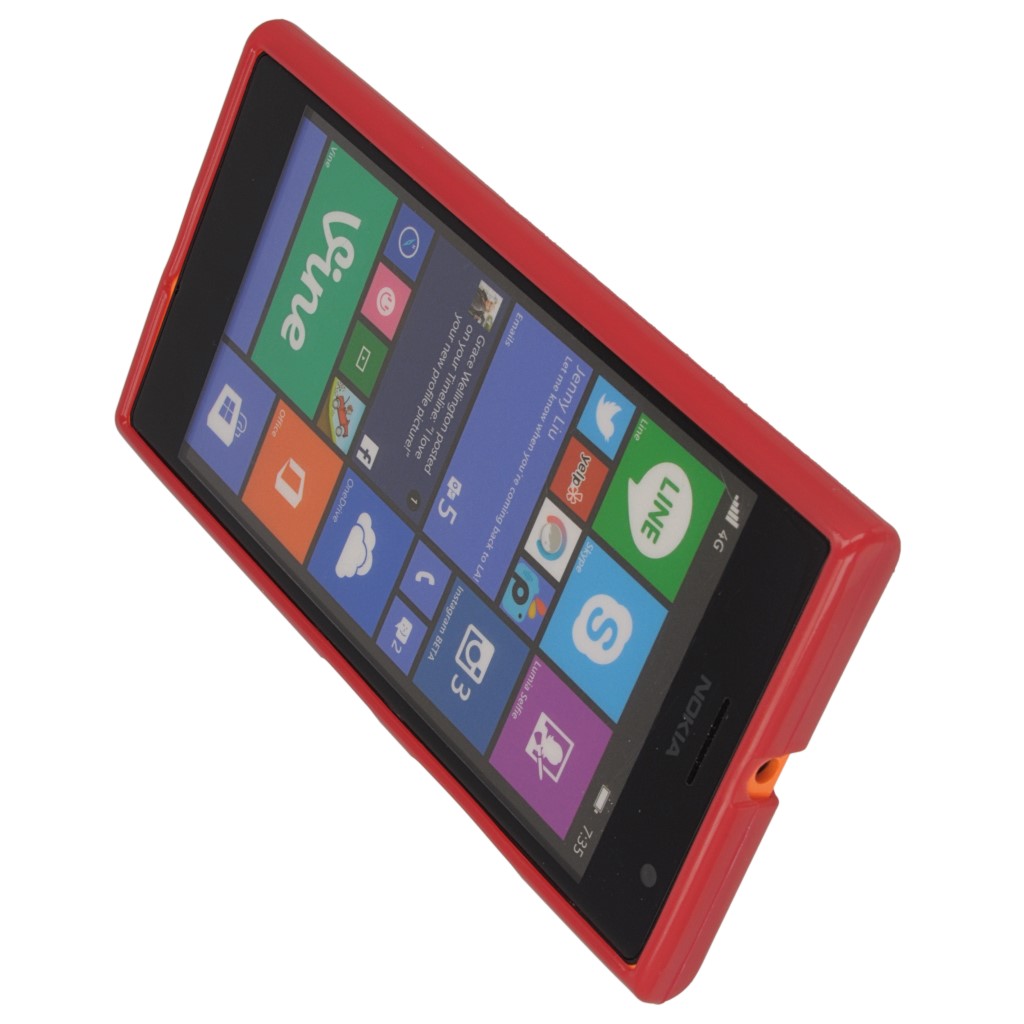 Pokrowiec silikonowe etui BACK CASE czerwone NOKIA Lumia 730 / 8