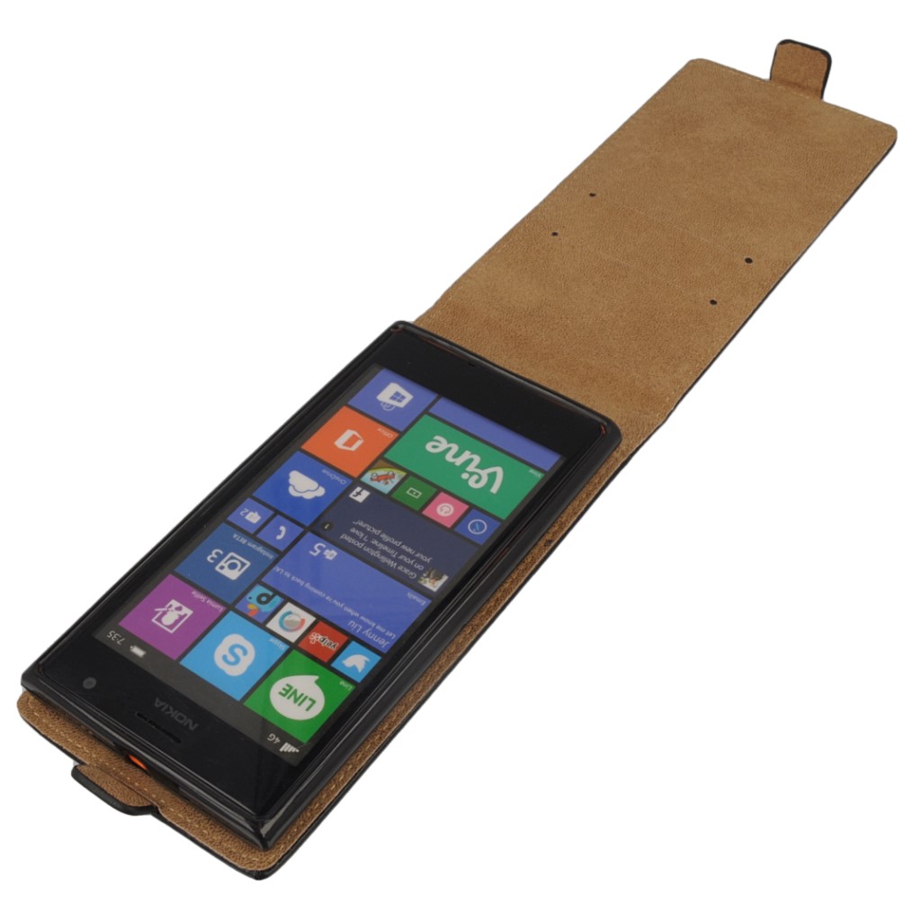 Pokrowiec z klapk na magnes Prestige Slim Flexi czarny NOKIA Lumia 730 / 9