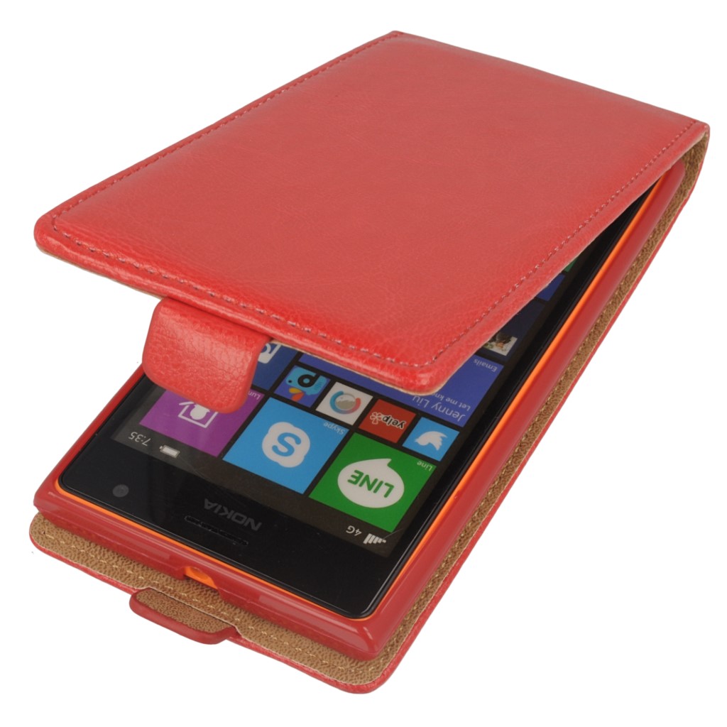 Pokrowiec z klapk na magnes Prestige Slim Flexi czerwony NOKIA Lumia 730