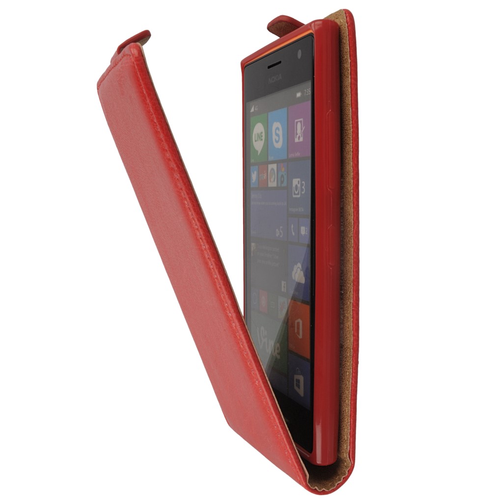 Pokrowiec z klapk na magnes Prestige Slim Flexi czerwony NOKIA Lumia 730 / 7