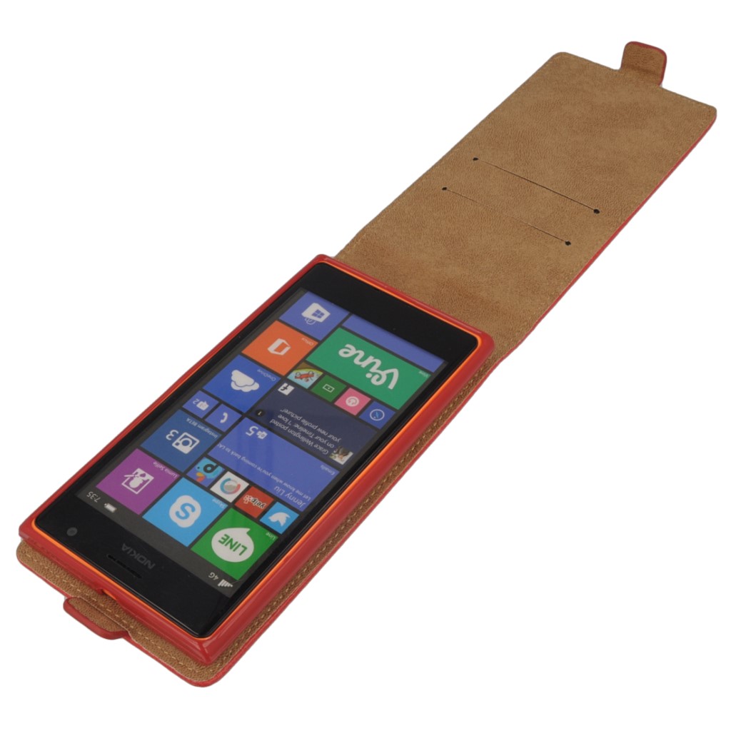 Pokrowiec z klapk na magnes Prestige Slim Flexi czerwony NOKIA Lumia 730 / 9