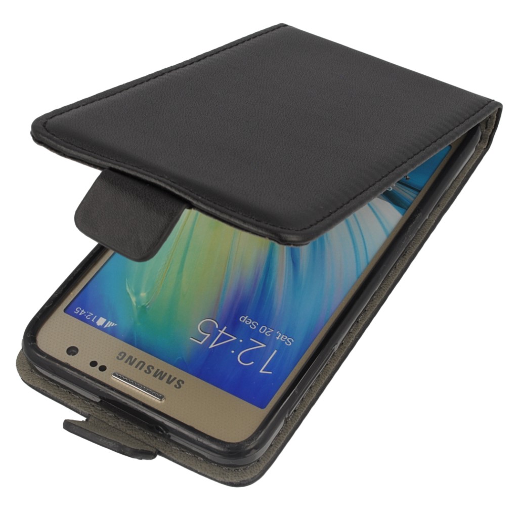 Pokrowiec z klapk na magnes Prestige Slim Flexi czarny SAMSUNG Galaxy A3