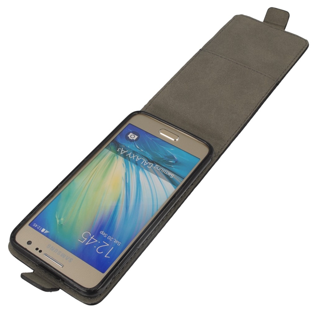 Pokrowiec z klapk na magnes Prestige Slim Flexi czarny SAMSUNG Galaxy A3 / 10