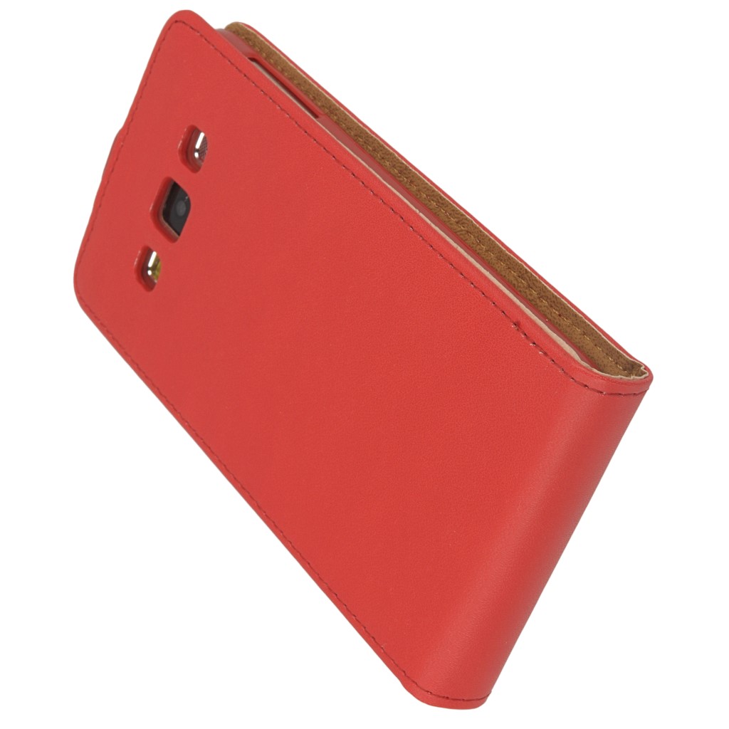 Pokrowiec z klapk na magnes Prestige Slim Flexi czerwony SAMSUNG Galaxy A3 / 9