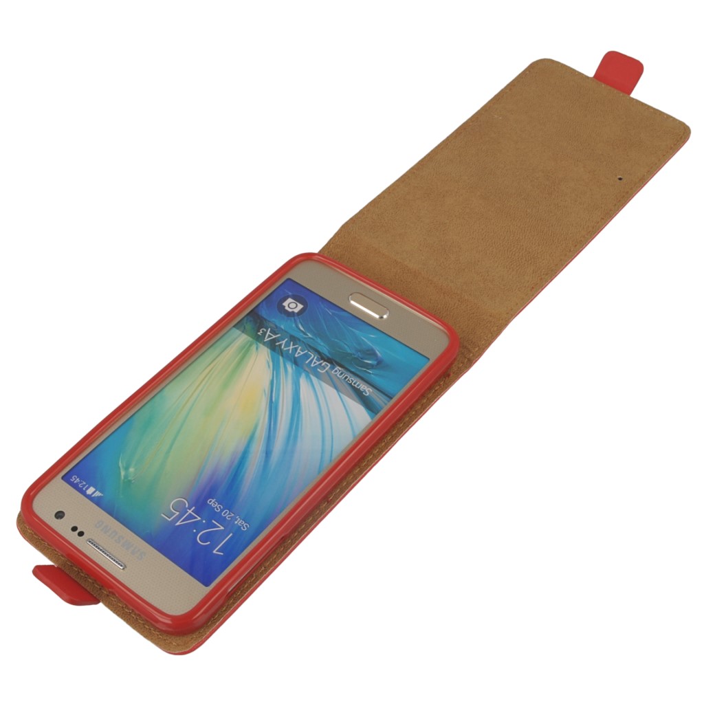 Pokrowiec z klapk na magnes Prestige Slim Flexi czerwony SAMSUNG Galaxy A3 / 10