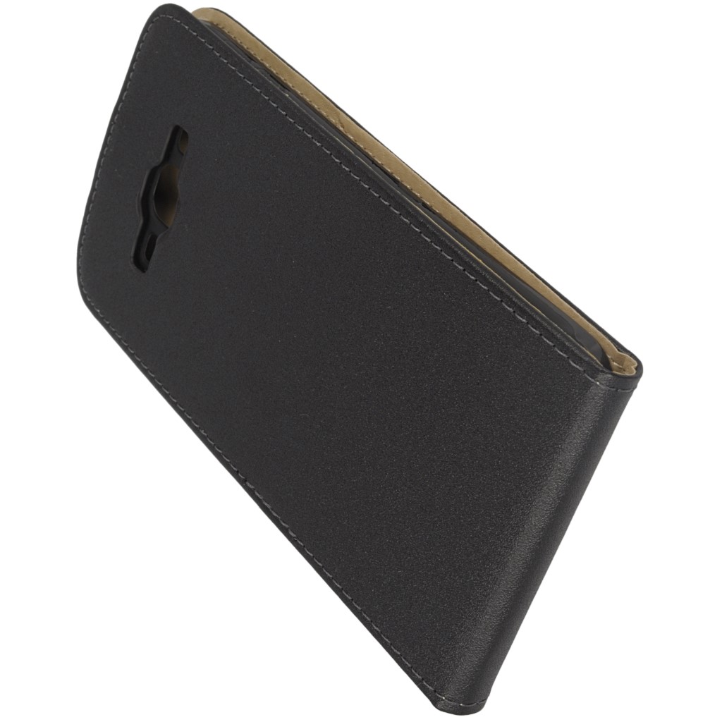 Pokrowiec z klapk na magnes Prestige Slim Flexi czarny SAMSUNG Galaxy A8 / 9