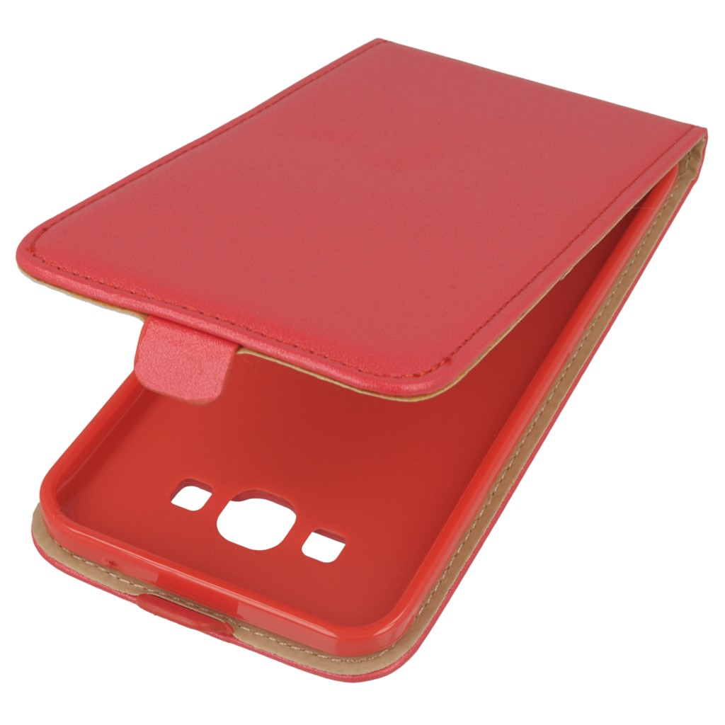 Pokrowiec z klapk na magnes Prestige Slim Flexi czerwony SAMSUNG Galaxy A8