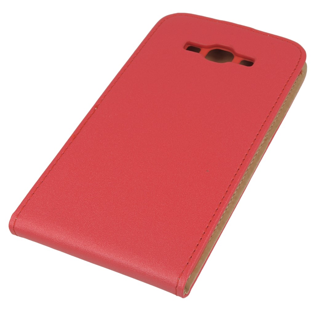 Pokrowiec z klapk na magnes Prestige Slim Flexi czerwony SAMSUNG Galaxy A8 / 5